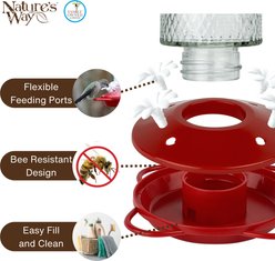 Natures Way Bird Products Gravity Charming Cherry Nectar Hummingbird Feeder, Red, 13-oz slide 2 of 8