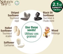 Natures Way Bird Products Plastic Tube Wild Bird Feeder, Black, Large: 2.1 quart, 3-lb slide 2 of 8