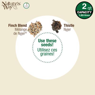 Show full view: Natures Way Bird Products Sunglow Metal Mesh Cage Thistle Wild Bird Feeder, Yellow, 2 quart, 3-lb slide 6 of 8