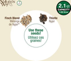 Natures Way Bird Products Plastic Thistle Tube Wild Bird Feeder, Yellow, Large: 2.1 quart, 3.1-lb slide 2 of 8