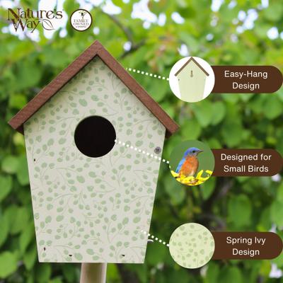 Show full view: Natures Way Bird Products Spring Ivy Decorative Bluebird House, White slide 3 of 6