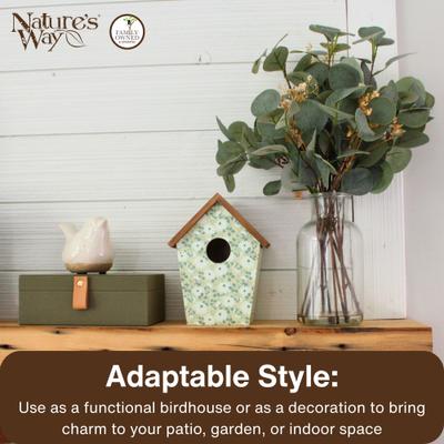 Show full view: Natures Way Bird Products Olive Blossoms Decorative Bluebird House, Green slide 6 of 6