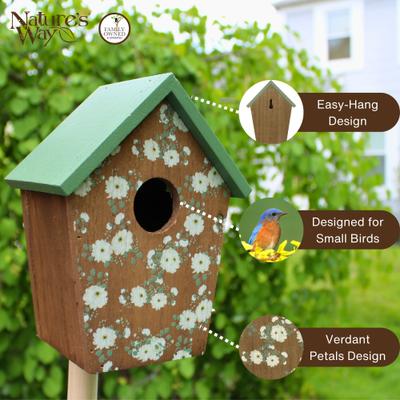 Show full view: Natures Way Bird Products Verdant Petals Decorative Bluebird House, Green slide 3 of 6