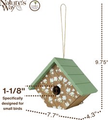 Natures Way Bird Products Springwood Daisy Decorative Wren & Warbler House, Green slide 2 of 6