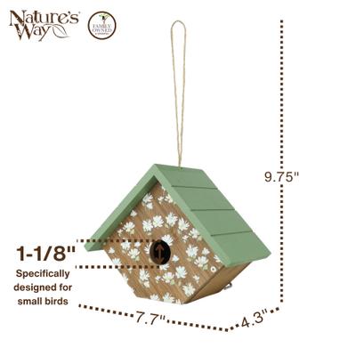 Show full view: Natures Way Bird Products Springwood Daisy Decorative Wren & Warbler House, Green slide 2 of 6