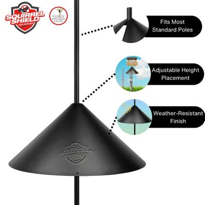 Show full view: Squirrel Shield Wrap Around Songbird Feeder Metal Baffle, Black, 18-in slide 4 of 7