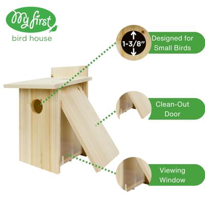 Show full view: Natures Way Bird Products My First Bird House with Viewing Window, Brown slide 3 of 7
