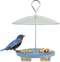 EcoCycle Bluebird Bistro Recycled Plastic Decorative Wild Bird Feeder, Blue, 0.55-cup