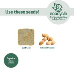 EcoCycle Suet Station Recycled Plastic Tail-Prop Wild Bird Feeder, Blue, 1 cake slide 2 of 8