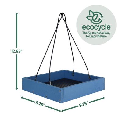 Show full view: EcoCycle Perfect Picnic Recycled Plastic House Hopper Wild Bird Feeder, Blue, 1.9-lb slide 2 of 8