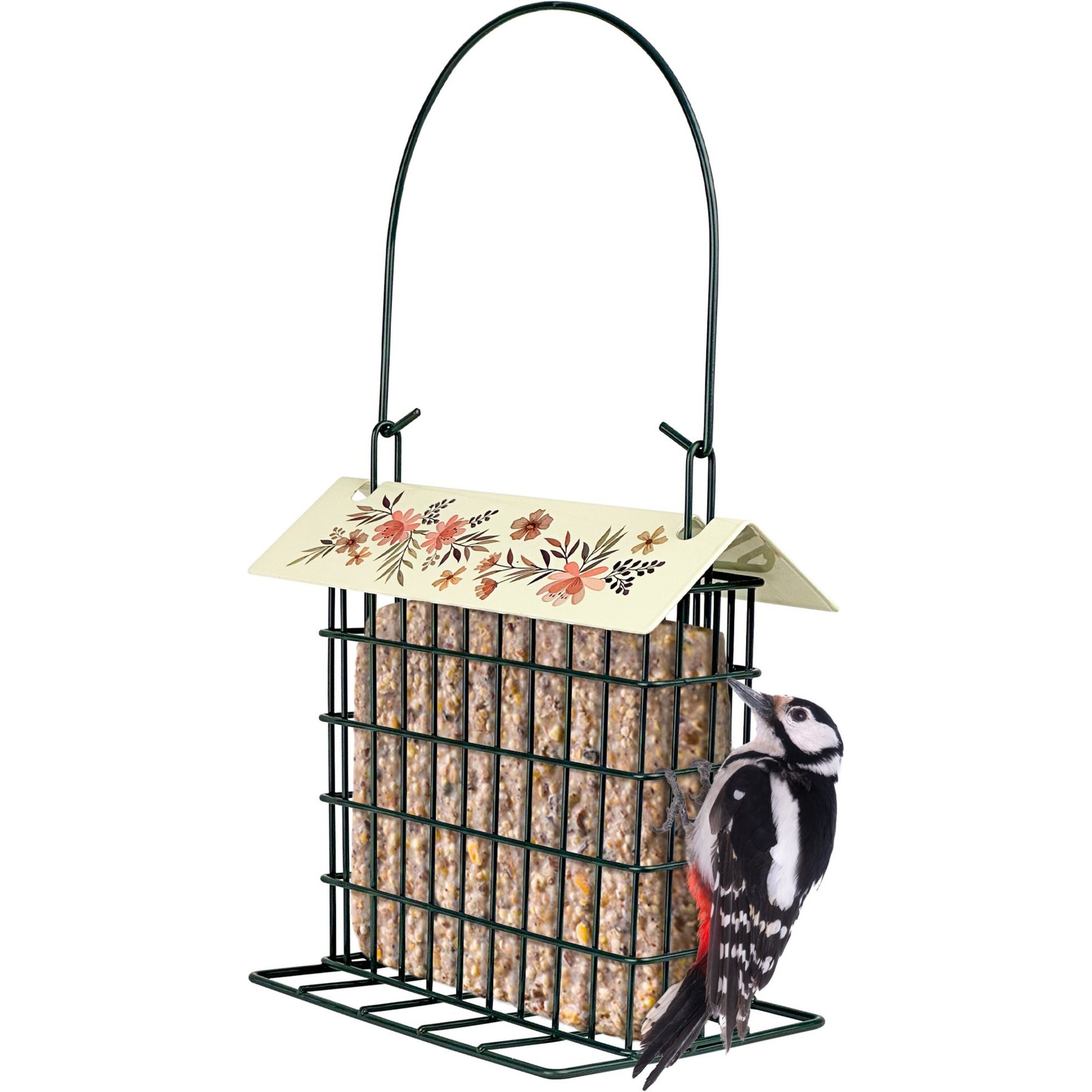 Natures Way Bird Products Decorative Suet Cage Wild Bird Feeder, Black, 1 cake