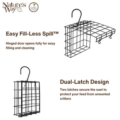 Show full view: Natures Way Bird Products Suet Cage Wild Bird Feeder, Black, 1 cake slide 4 of 8