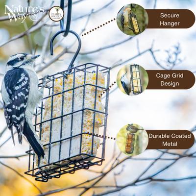 Show full view: Natures Way Bird Products Suet Cage Wild Bird Feeder, Black, 1 cake slide 3 of 8