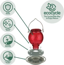 EcoCycle Crimson Comb Recycled Glass Nectar Hummingbird Feeder, Red, 16-oz slide 2 of 8