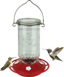 EcoCycle Ruby Roost Recycled Glass Nectar Hummingbird Feeder, Red, 17-oz