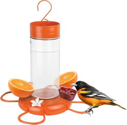 Natures Way Bird Products Orange Blossom Oriole Feeder with Jelly Attachments, Orange, 30-oz