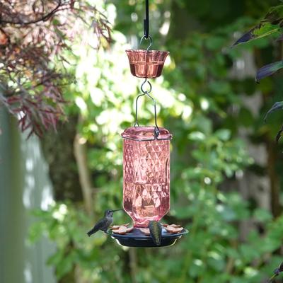 Show full view: Natures Way Bird Products Antique Rosewood Column Nectar Hummingbird Gravity Feeder with Ant Moat, 23-oz slide 7 of 8