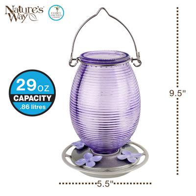 Show full view: Natures Way Bird Products Antique Nectar Hummingbird Gravity Feeder, Lilac Dreams, 29-oz slide 2 of 8