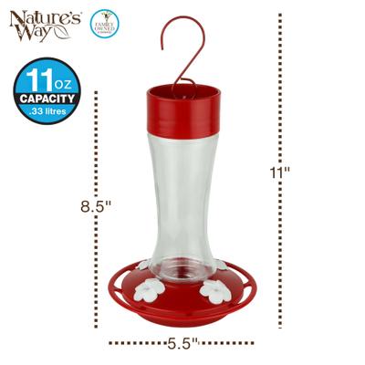 Show full view: Natures Way Bird Products Gravity Scarlet Silhouette Nectar Hummingbird Feeder, Red, 11-oz slide 2 of 8