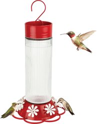 Natures Way Bird Products Gravity Ribbed Rose Nectar Hummingbird Feeder, Red, 28-oz