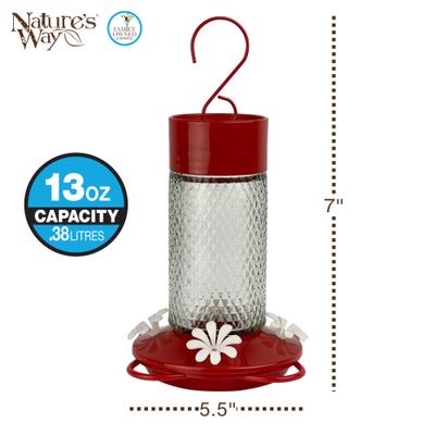 Show full view: Natures Way Bird Products Gravity Charming Cherry Nectar Hummingbird Feeder, Red, 13-oz slide 2 of 8