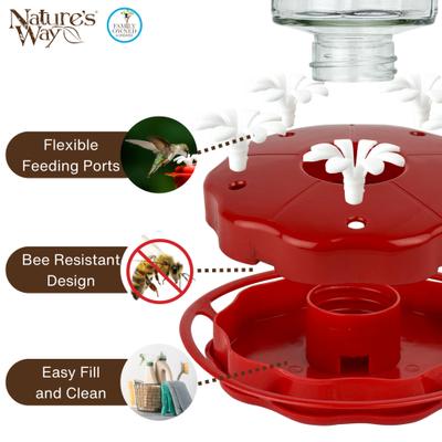 Show full view: Natures Way Bird Products Gravity Scarlet Swirl Nectar Hummingbird Feeder, Red, 20-oz slide 4 of 8