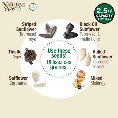 Show full view: Natures Way Bird Products Midnight Metal Mesh Mixed Seed & Peanut Wild Bird Feeder, Blue, 2.75 quart, 3.9-lb slide 6 of 8