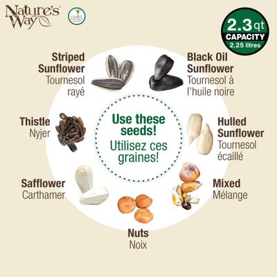 Show full view: Natures Way Bird Products Beloved Bronze Dual-Chamber Metal Mesh Wild Bird Feeder, Bronze, 2.375 quart, 3.3-lb slide 6 of 8