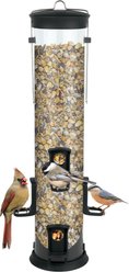 Natures Way Bird Products Plastic Tube Wild Bird Feeder, Black, Large: 2.1 quart, 3-lb