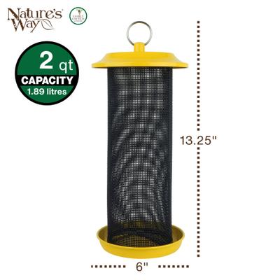 Show full view: Natures Way Bird Products Sunglow Metal Mesh Cage Thistle Wild Bird Feeder, Yellow, 2 quart, 3-lb slide 2 of 8