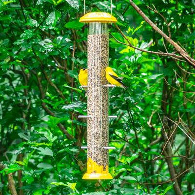 Show full view: Natures Way Bird Products Bottoms Up Metal Thistle Tube Wild Bird Feeder, Yellow, 2.24-lb slide 8 of 8