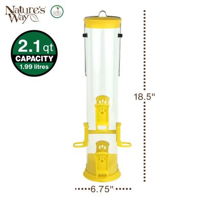 Show full view: Natures Way Bird Products Plastic Thistle Tube Wild Bird Feeder, Yellow, Large: 2.1 quart, 3.1-lb slide 2 of 8