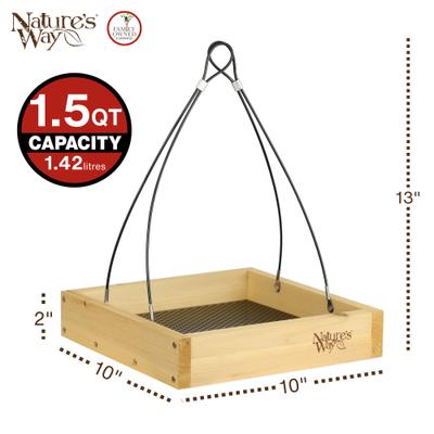 Show full view: Natures Way Bird Products Cedar Tray House Hopper Wild Bird Feeder, Brown, 2.1-lb slide 2 of 8
