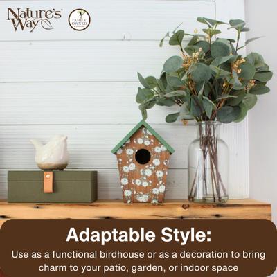 Show full view: Natures Way Bird Products Verdant Petals Decorative Bluebird House, Green slide 5 of 6