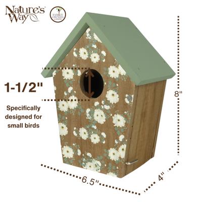 Show full view: Natures Way Bird Products Verdant Petals Decorative Bluebird House, Green slide 2 of 6