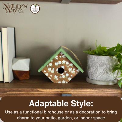 Show full view: Natures Way Bird Products Springwood Daisy Decorative Wren & Warbler House, Green slide 5 of 6
