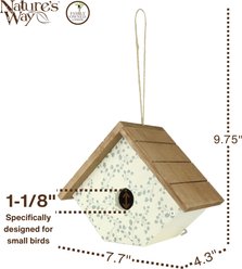 Natures Way Bird Products Ivy Perch Decorative Wren House, White slide 2 of 6