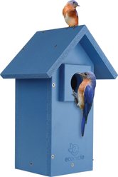 EcoCycle Bungalow Recycled Plastic Bluebird House, Blue