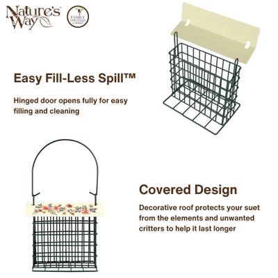Show full view: Natures Way Bird Products Decorative Suet Cage Wild Bird Feeder, Black, 1 cake slide 4 of 8