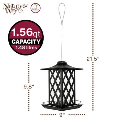 Show full view: Natures Way Bird Products Contemporary Lantern Gazebo Decorative Wild Bird Feeder, Black, 2.2-lb slide 2 of 6