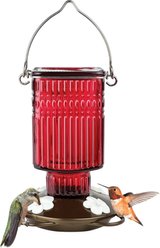 Natures Way Bird Products Antique Crimson Carnation Nectar Hummingbird Gravity Feeder, Red, 22-oz