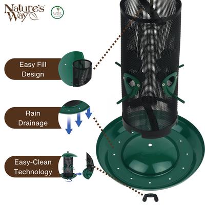 Show full view: Natures Way Bird Products Midnight Metal Mesh Mixed Seed & Peanut Wild Bird Feeder, Blue, 2.75 quart, 3.9-lb slide 4 of 8