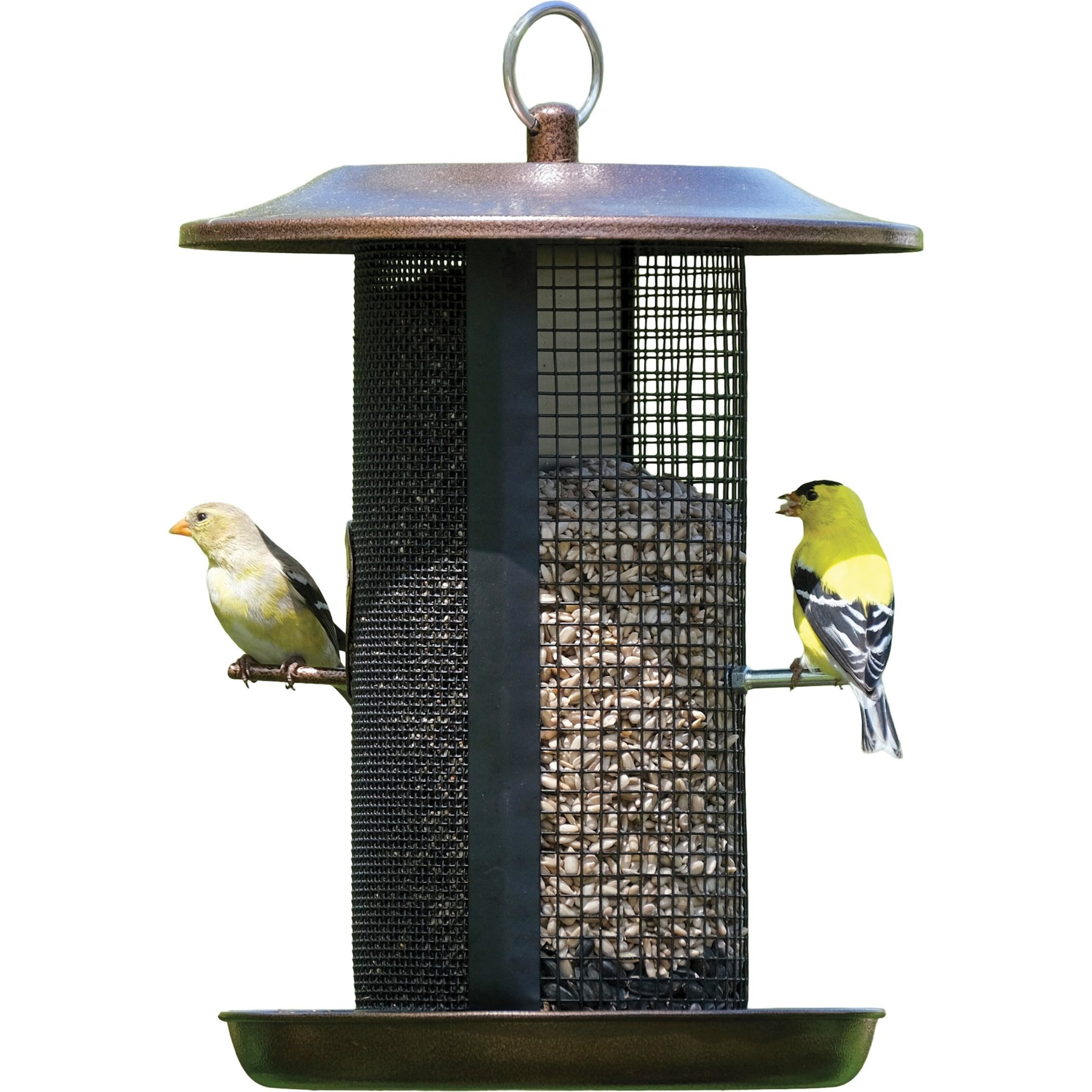 Natures Way Bird Products Beloved Bronze Dual-Chamber Metal Mesh Wild Bird Feeder, Bronze, 2.375 quart, 3.3-lb