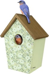 Natures Way Bird Products Olive Blossoms Decorative Bluebird House, Green
