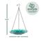 Show in main carousel: EcoCycle Recycled Glass Hanging Combination Songbird Feeder & Bath, 11-in, 0.625 quartz, Turquoise Dahlia slide 2 of 9
