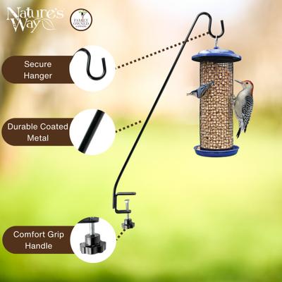 Show full view: Natures Way Bird Products Adjustable Clamp-On Deck Hook, Black slide 3 of 6
