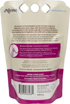 Show full view: Natures Way Bird Products Clear Nectar Ready to Use Hummingbird Food, 51-oz bag slide 8 of 8