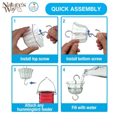 Show full view: Natures Way Bird Products PDQ Tray Hummingbird Feeder Ant Moat, Clear slide 7 of 7