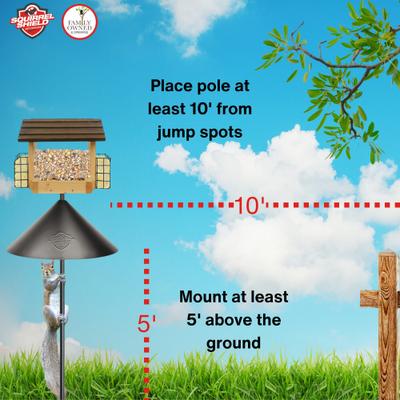 Show full view: Squirrel Shield Wrap Around Songbird Feeder Metal Baffle, Black, 18-in slide 6 of 7