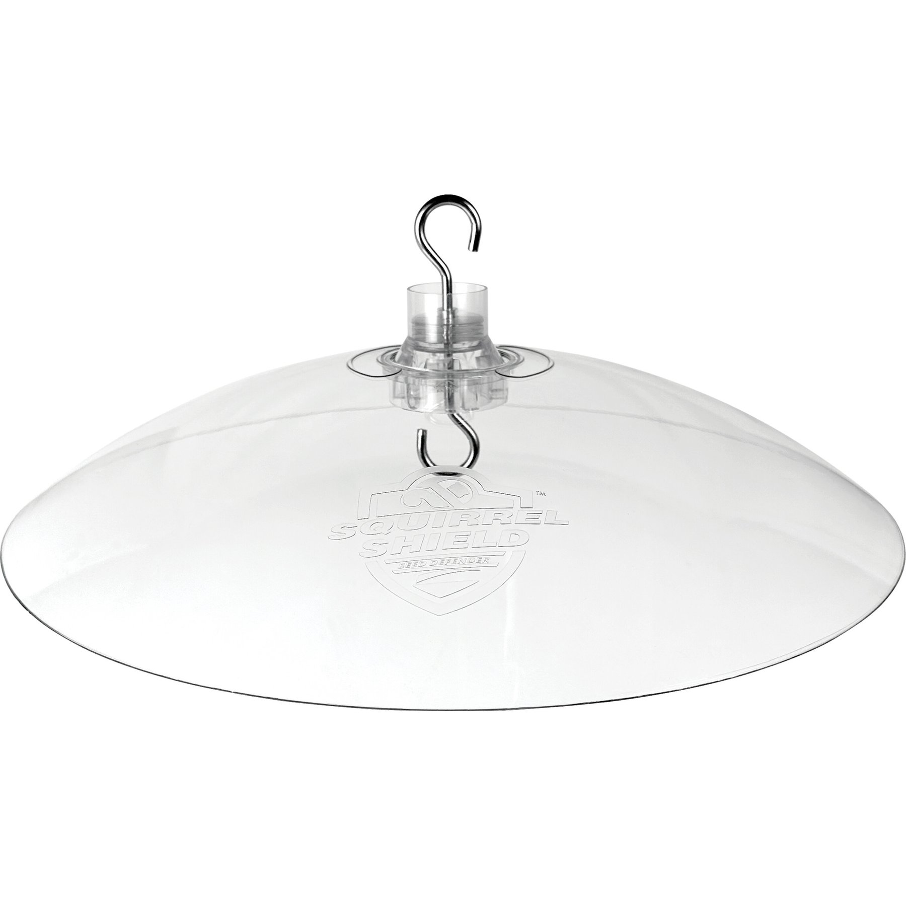 Squirrel Shield Dual-Mount Transparent Songbird Feeder Baffle, Clear, 16-in